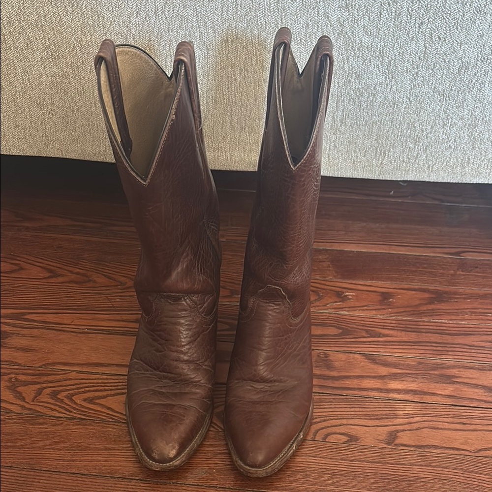 Frye Brown Leather Cowboy Boots